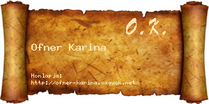 Ofner Karina névjegykártya